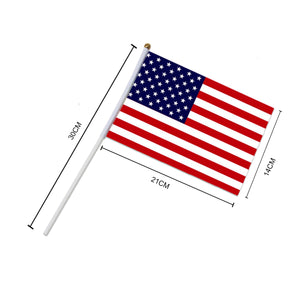 6pcs USA Stick Flag 21x14cm