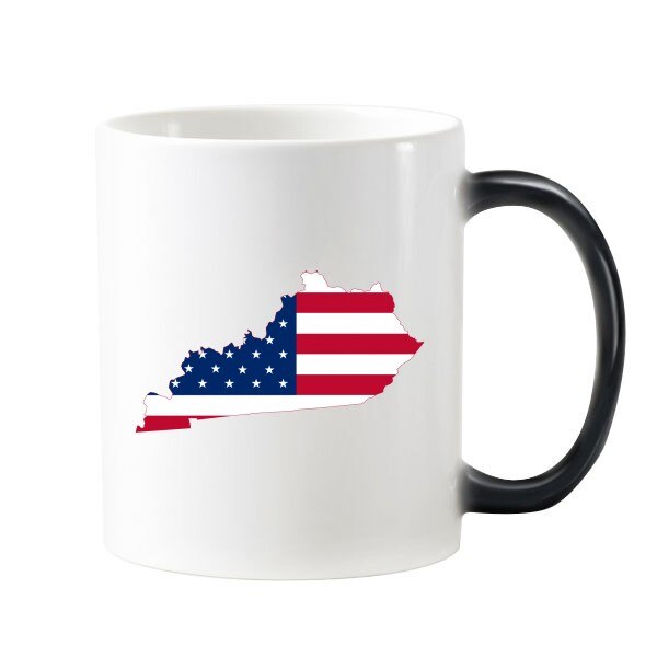 USA Kentucky Map Cup (Black to White)