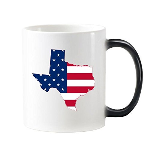 USA Texas Map Cup (Black to White)