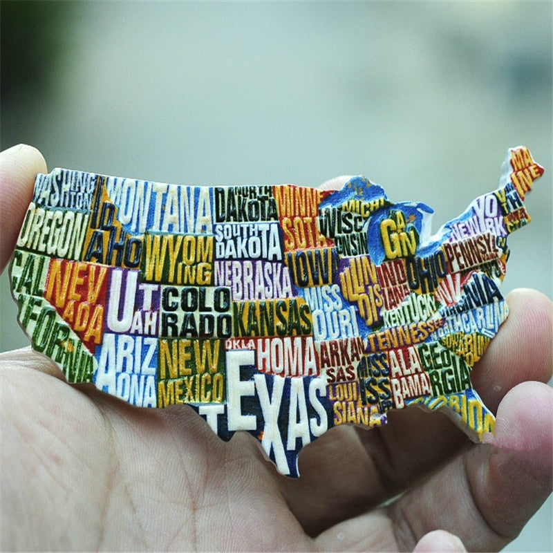 USA Map Fridge Magnet